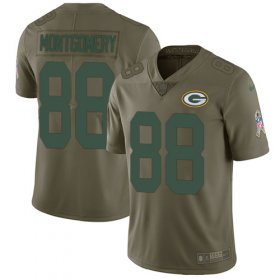 Wholesale Cheap Nike Packers #88 Ty Montgomery Olive Men\'s Stitched NFL Limited 2017 Salute To Service Jersey