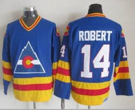 Wholesale Cheap Avalanche #14 Rene Robert Blue CCM Throwback Stitched NHL Jersey