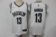 Wholesale Cheap Men's Brooklyn Nets #13 James Harden White 75th Anniversary Diamond 2021 Stitched Jersey