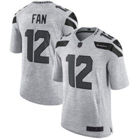Wholesale Cheap Nike Seahawks #12 Fan Gray Men\'s Stitched NFL Limited Gridiron Gray II Jersey