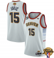 Wholesale Cheap Men's Denver Nuggets #15 Nikola Jokic White 2023 Finals Icon Edition With NO.6 Patch Stitched Basketball Jersey