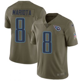 Wholesale Cheap Nike Titans #8 Marcus Mariota Olive Men\'s Stitched NFL Limited 2017 Salute to Service Jersey