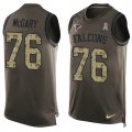 Wholesale Cheap Nike Falcons #76 Kaleb McGary Green Men's Stitched NFL Limited Salute To Service Tank Top Jersey