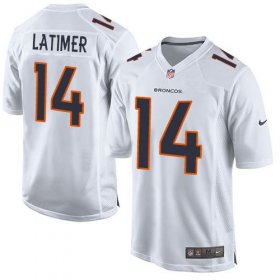 Wholesale Cheap Nike Broncos #14 Cody Latimer White Men\'s Stitched NFL Game Event Jersey