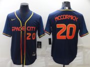 Wholesale Cheap Men's Houston Astros #20 Chas McCormick Number 2022 Navy Blue City Connect Cool Base Stitched Jersey