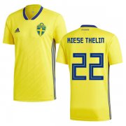 Wholesale Cheap Sweden #22 Kiese Thelin Home Soccer Country Jersey