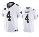 Wholesale Cheap Men's New Orleans Saints #4 Derek Carr White 2023 F.U.S.E. With 4-Star C Patch Vapor Untouchable Limited Football Stitched Jersey