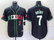 Wholesale Cheap Men's Mexico Baseball #7 Julio Urias Number 2023 Black White World Classic Stitched Jersey4