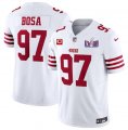 Cheap Men's San Francisco 49ers #97 Nick Bosa White 2024 F.U.S.E. Super Bowl LVIII Patch And 2-star C Patch Vapor Untouchable Limited Football Stitched Jersey