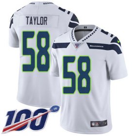 Wholesale Cheap Nike Seahawks #58 Darrell Taylor White Men\'s Stitched NFL 100th Season Vapor Untouchable Limited Jersey