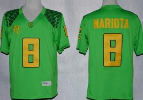 Wholesale Cheap Oregon Ducks #8 Marcus Mariota 2013 Light Green Limited Jersey
