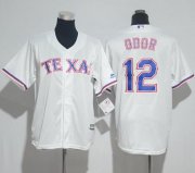 Wholesale Cheap Rangers #12 Rougned Odor White Cool Base Stitched Youth MLB Jersey