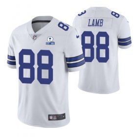Wholesale Cheap Men\'s Dallas Cowboys #88 CeeDee Lamb 60th Anniversary White Vapor Untouchable Stitched NFL Nike Limited Jersey