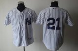 Wholesale Cheap Yankees #21 Paul O'Neill White Cooperstown Stitched MLB Jersey