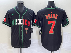 Wholesale Cheap Men\'s Mexico Baseball #7 Julio Urias Number 2023 Black World Baseball Classic Stitched Jersey7