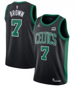 Wholesale Cheap Men's Boston Celtics #7 Jaylen Brown 75th Anniversary Black Stitched Basketball Jersey