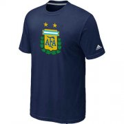Wholesale Cheap Adidas Argentina 2014 World Short Sleeves Soccer T-Shirt Dark Blue