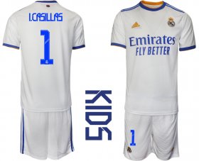 Wholesale Cheap Youth 2021-2022 Club Real Madrid home white 1 Soccer Jerseys