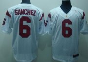 Wholesale Cheap USC Trojans #6 Sanchez White Jersey