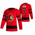 Wholesale Cheap Ottawa Senators #7 Brady Tkachuk Red Men's Adidas 2020-21 Reverse Retro Alternate NHL Jersey