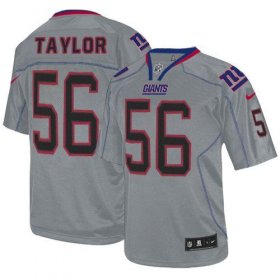 Wholesale Cheap Nike Giants #56 Lawrence Taylor Lights Out Grey Men\'s Stitched NFL Elite Jersey