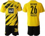Wholesale Cheap Men 2020-2021 club Dortmund home 26 yellow Soccer Jerseys