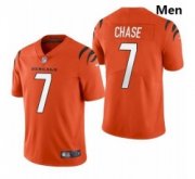 Wholesale Cheap Men Cincinnati Bengals #7 Ja'Marr Chase Orange 2021 Draft Jersey
