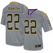 Wholesale Cheap Nike Vikings #22 Harrison Smith Lights Out Grey Men's Stitched NFL Elite Jersey