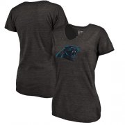 Wholesale Cheap Women's Carolina Panthers NFL Pro Line by Fanatics Branded Black Distressed Team Logo Tri-Blend T-Shirt