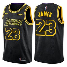 Wholesale Cheap Women\'s Nike Los Angeles Lakers #23 LeBron James Black NBA Swingman City Edition Jersey