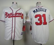 Wholesale Cheap Braves #31 Greg Maddux White Cool Base Stitched MLB Jersey