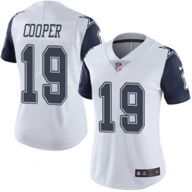Wholesale Cheap Nike Cowboys #19 Amari Cooper White Women\'s Stitched NFL Limited Rush Jersey