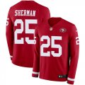 Wholesale Cheap Nike 49ers #25 Richard Sherman Red Team Color Men's Stitched NFL Limited Therma Long Sleeve Jersey