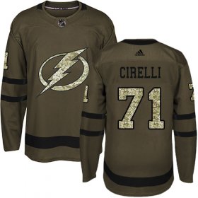Cheap Adidas Lightning #71 Anthony Cirelli Green Salute to Service Youth Stitched NHL Jersey