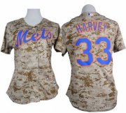 Wholesale Cheap Mets #33 Matt Harvey Camo Women's Fashion Stitched MLB Jersey