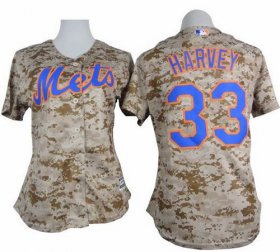 Wholesale Cheap Mets #33 Matt Harvey Camo Women\'s Fashion Stitched MLB Jersey
