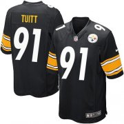 Wholesale Cheap Nike Steelers #91 Stephon Tuitt Black Team Color Youth Stitched NFL Elite Jersey