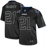 Wholesale Cheap Nike Cowboys #21 Ezekiel Elliott Lights Out Black Men's Stitched NFL Elite Jersey