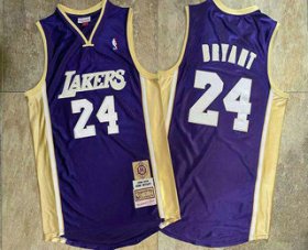 Wholesale Cheap Men\'s Los Angeles Lakers #24 Kobe Bryant Purple 2020 Hall of Fame Hardwood Classics Soul Throwback Jersey