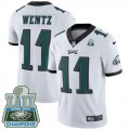 Wholesale Cheap Nike Eagles #11 Carson Wentz White Super Bowl LII Champions Youth Stitched NFL Vapor Untouchable Limited Jersey