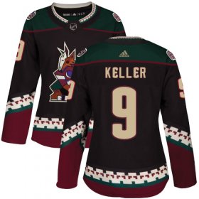Wholesale Cheap Adidas Coyotes #9 Clayton Keller Black Alternate Authentic Women\'s Stitched NHL Jersey