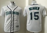 Wholesale Cheap Mariners #15 Kyle Seager White Cool Base Stitched Youth MLB Jersey