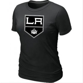 Wholesale Cheap Women\'s Los Angeles Kings Big & Tall Logo Black NHL T-Shirt
