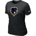 Wholesale Cheap Women's Baltimore Ravens Team Logo T-Shirt Black