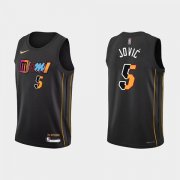 Wholesale Cheap Men's Miami Heat #5 Nikola Jovic 2022 Black City Edition 75th Anniversary Stitched Basketball Jersey