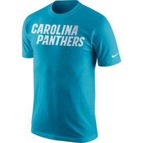 Wholesale Cheap Men\'s Nike Carolina Panthers Blue Wordmark T-Shirt