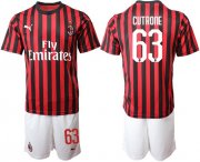 Wholesale Cheap AC Milan #63 Cutrone Home Soccer Club Jersey