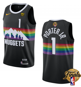 Wholesale Cheap Men\'s Denver Nuggets #1 Michael Porter Jr. Black 2023 Finals City Edition Stitched Basketball Jersey
