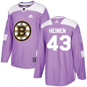 Wholesale Cheap Adidas Bruins #43 Danton Heinen Purple Authentic Fights Cancer Stitched NHL Jersey