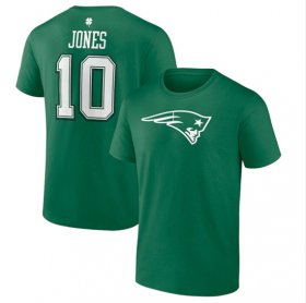 Wholesale Cheap Men\'s New England Patriots #10 Mac Jones Green St. Patrick\'s Day Icon Player T-Shirt